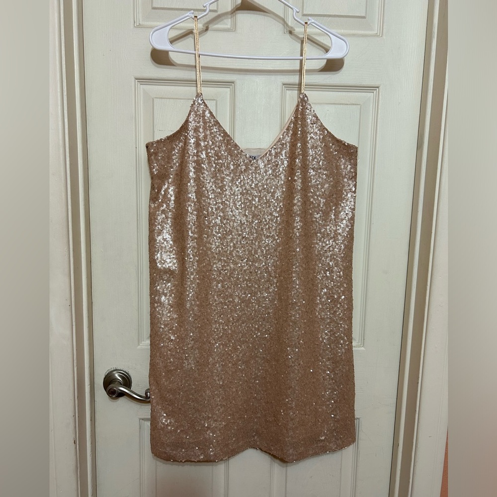 NWT Jack by BB Dakota Sequin Slip Dress Gold L - Picture 3 of 10